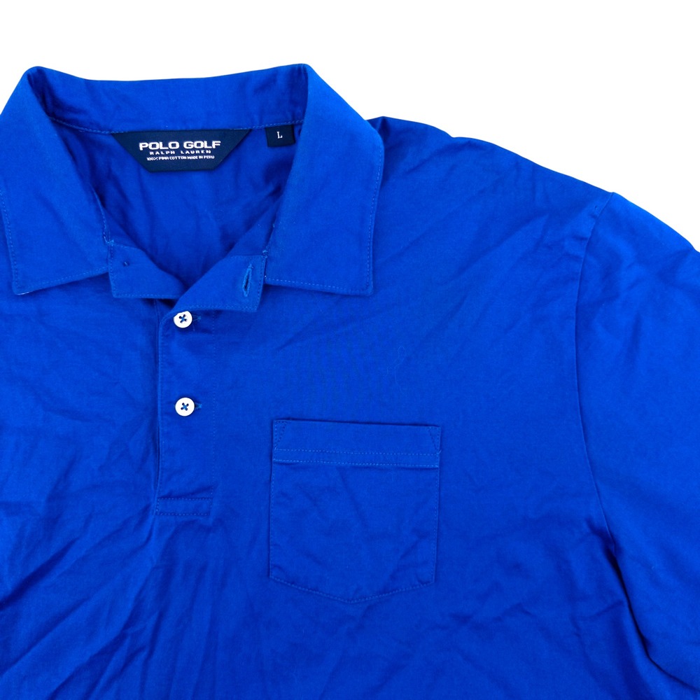 Polo Golf Ralph Lauren Polo Shirt Men's Large Blue Pima Cotton Short Sleeve Pony